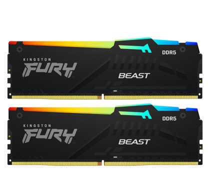 Pamięć RAM KINGSTON Pamięć DDR5 Fury Beast RGB 32GB(2*16GB)/6400 CL32 EXPO czarna KF564C32BBEAK2-32